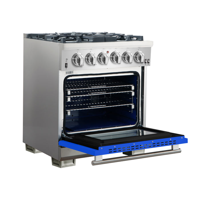 Forno Capriasca 30-Inch Freestanding Gas Range, 4 Burners, True Convection Oven