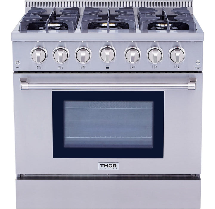 Thor Kitchen 36 Inch Professional Gas Range in Stainless Steel