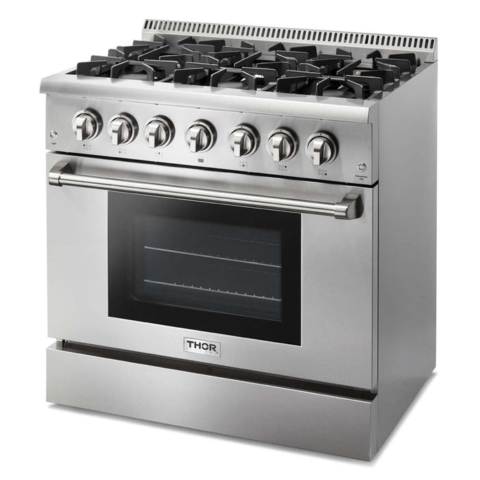 Thor Kitchen 36 Inch Professional Dual Fuel Range in Stainless Steel