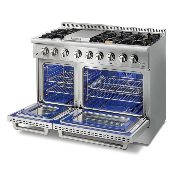 Thor Kitchen 48 Inch Professional Dual Fuel Range in Stainless Steel