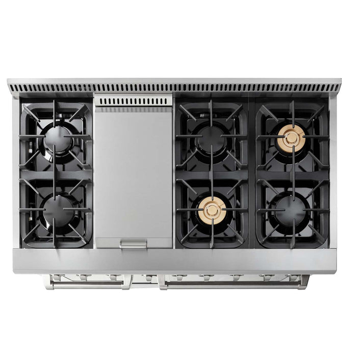 Thor Kitchen 48 Inch Professional Dual Fuel Range in Stainless Steel