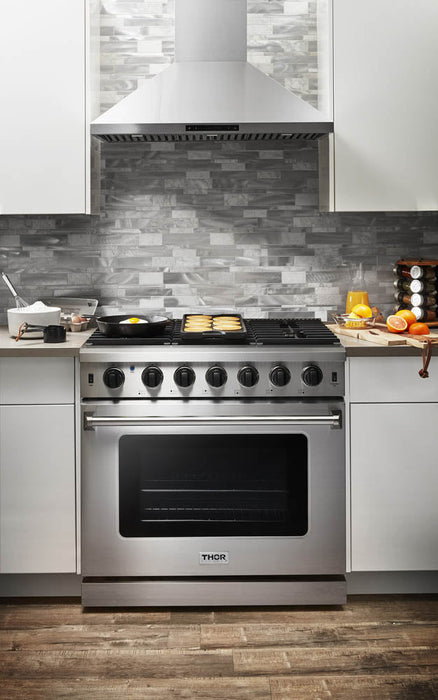 Thor Kitchen 36 Inch Gas Range in Stainless Steel