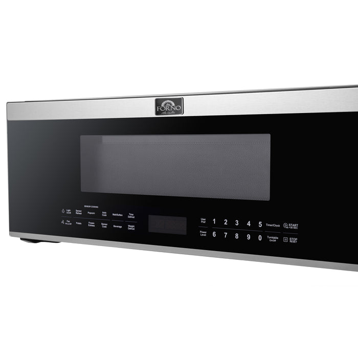 Forno Padula Over the Range Microwave, 30-Inch 1.2 cu.ft., Stainless Steel, 400 CFM, Sensor Cook