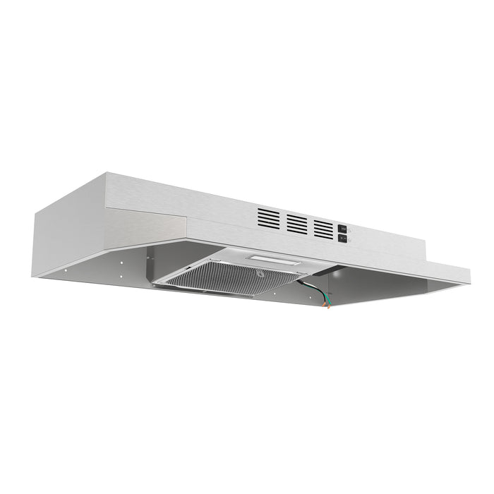 Forno Cappa 30-Inch Under Cabinet Range Hood, Stainless Steel, 200 CFM, Convertible, LED Lighting