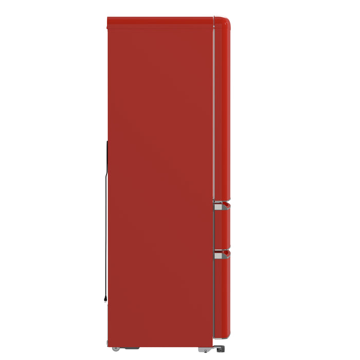 Forno Luigi 33-Inch French Door Refrigerator, 18 cu.ft, Red Finish, Handle-Free Design, ENERGY STAR Certified