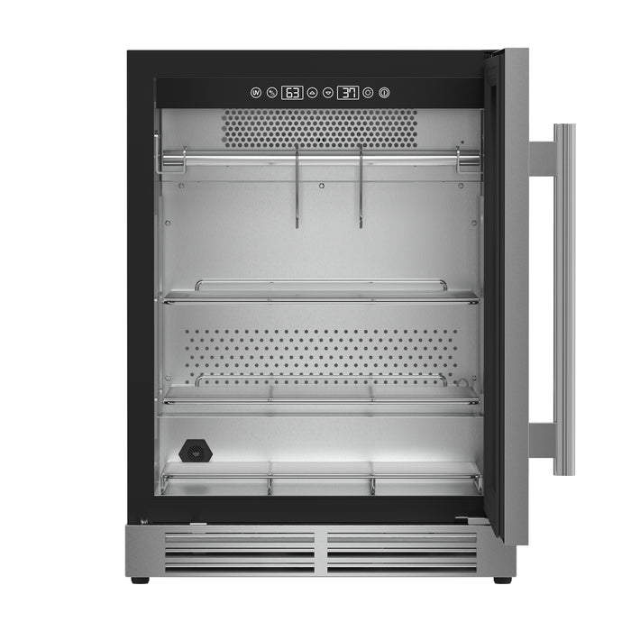 Forno Asciutto 24-Inch Dry Aging Cabinet, Stainless Steel 304, 4.41 cu.ft, LED Lighting, Adjustable Shelves