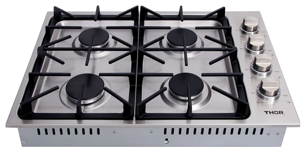 Thor Kitchen 30 Inch Professional Drop-In Gas Cooktop with Four Burners in Stainless Steel