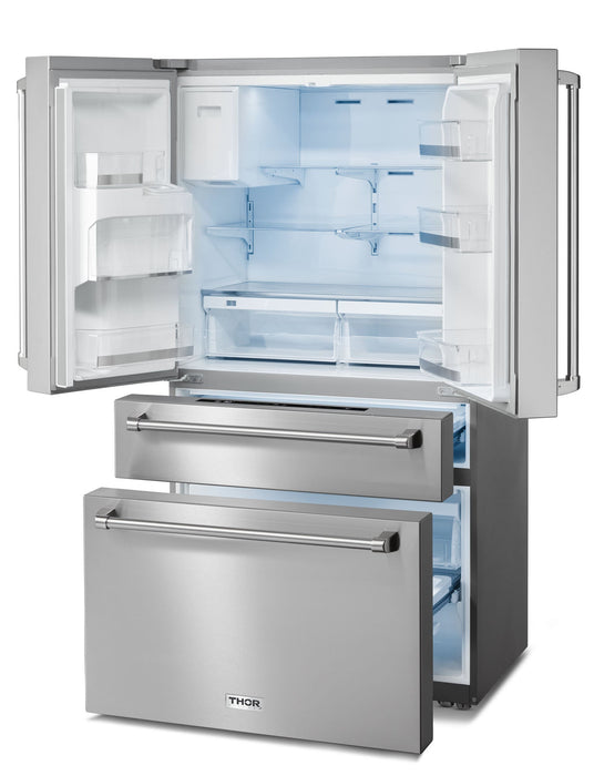 Thor Kitchen 36 Inch Professional French Door Refrigerator with Ice and Water Dispenser