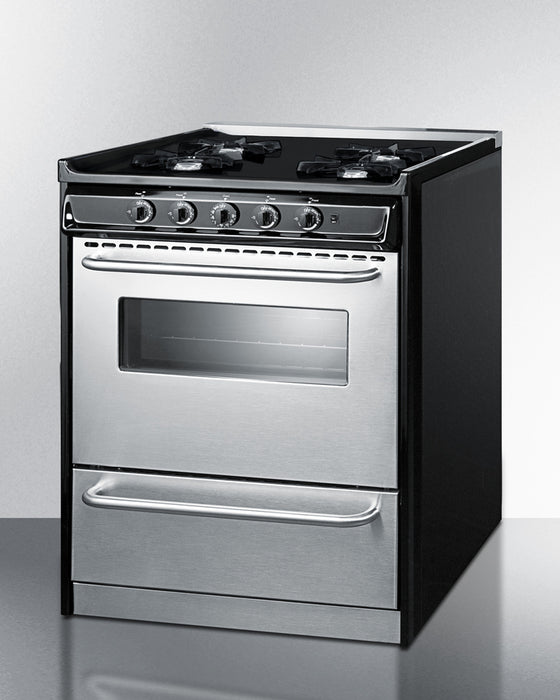 Summit 30" Wide Gas Range, Open Burners