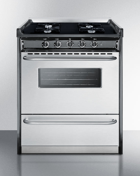 Summit 30" Wide Gas Range, Open Burners