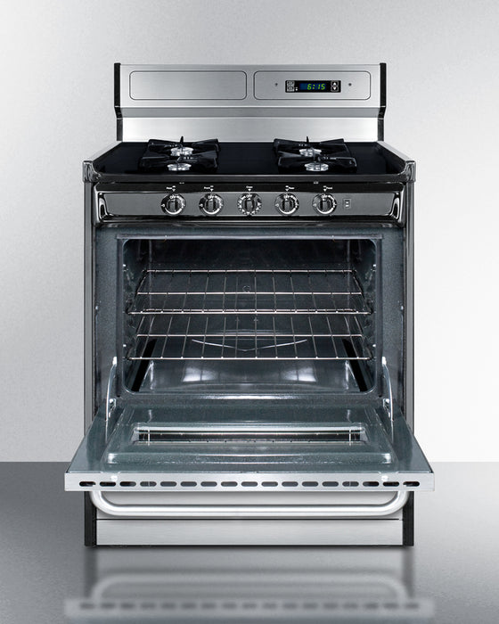 Summit 30" Wide Gas Range, Open Burners Backguard 8"