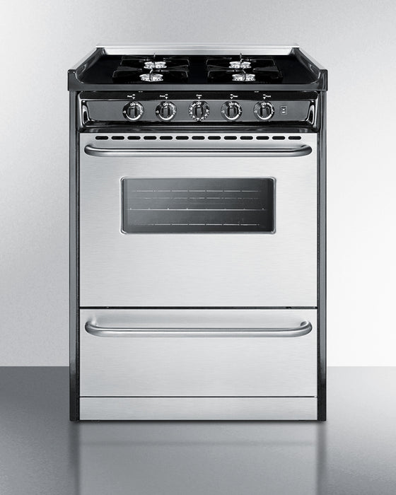 Summit 24" Wide Gas Range, Open Burners