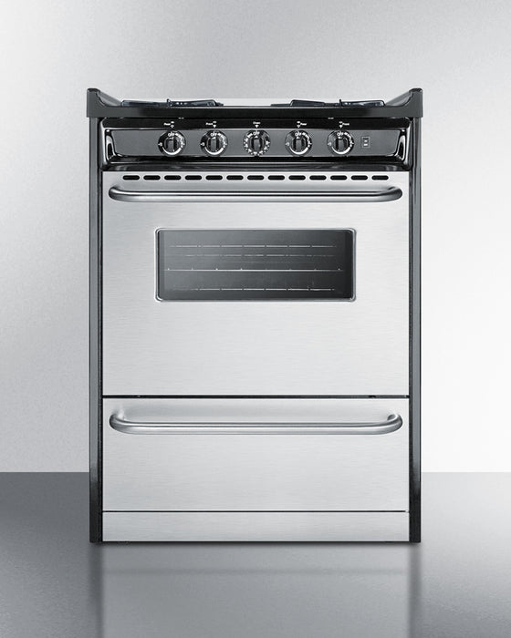 Summit 24" Wide Gas Range, Open Burners