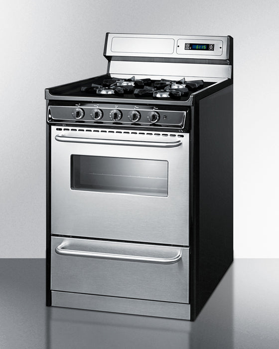 Summit 24" Wide Gas Range, Open Burners