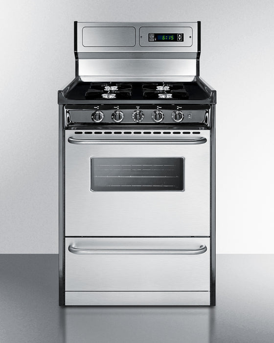 Summit 24" Wide Gas Range, Open Burners