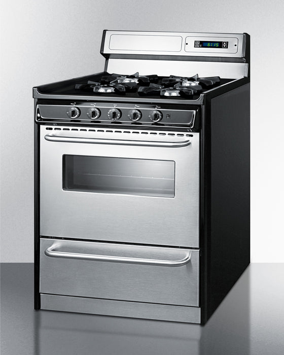 Summit 30" Wide Gas Range, Open Burners Backguard 8"