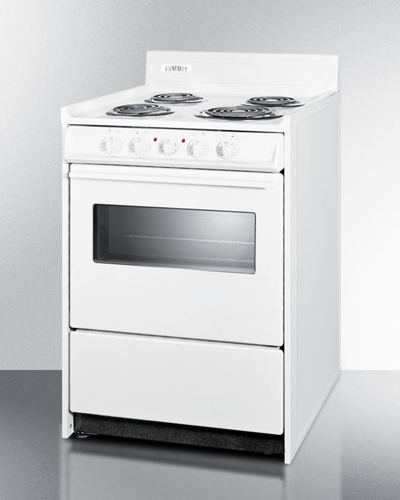 Summit 24" Wide Electric Coil Top Range Oven Door Window White