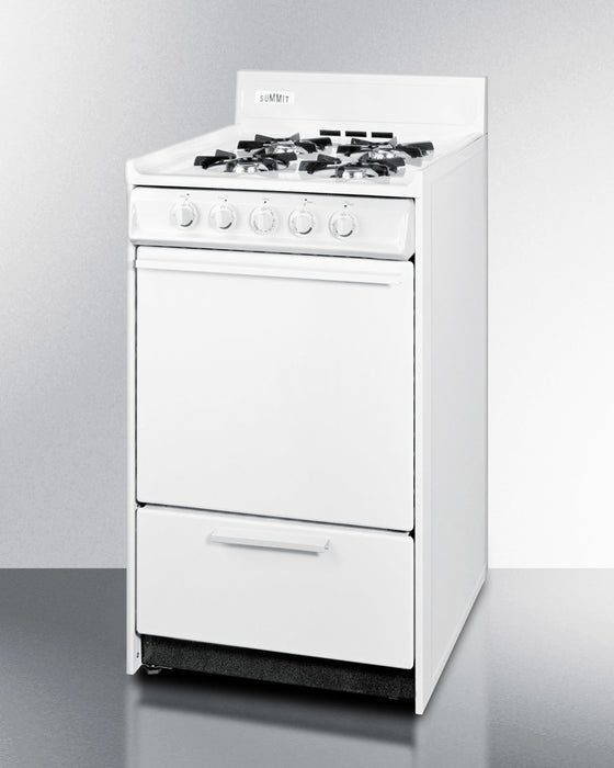 Summit 20" Wide Propane Gas Range, Battery Start