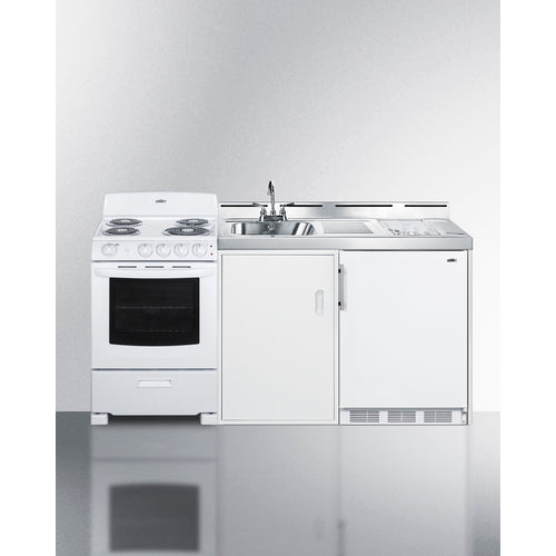 Summit 72" Wide All-in-One Kitchenette with Electric Coil Range