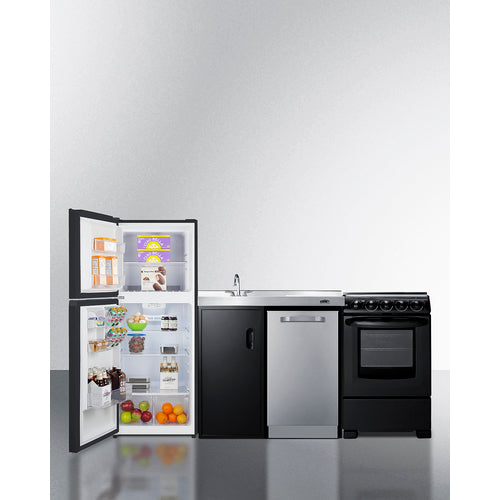 Summit 80" Wide All-In-One Kitchenette with Range and Dishwasher