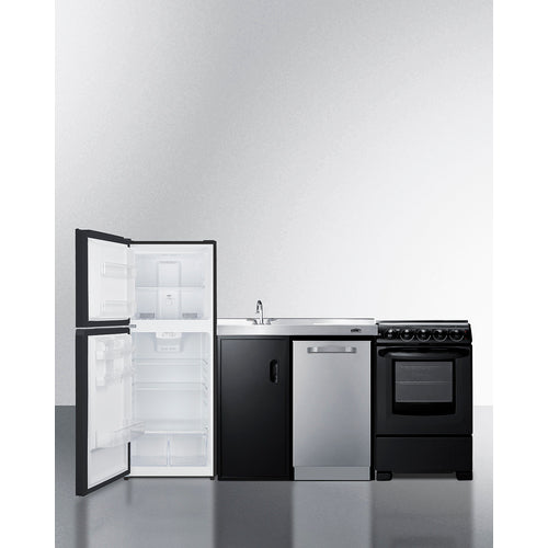 Summit 80" Wide All-In-One Kitchenette with Range and Dishwasher