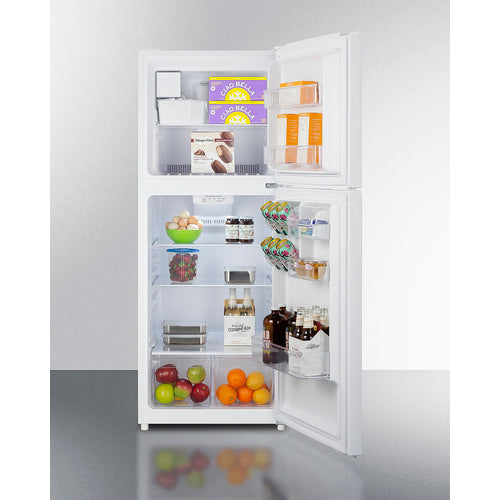 Summit 24" Wide Top Mount Refrigerator-Freezer with Icemaker white interior