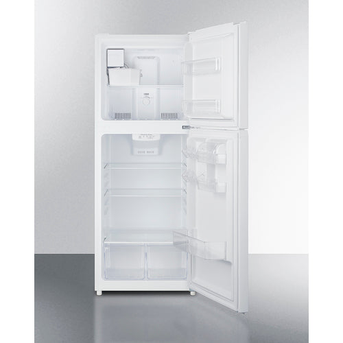 Summit 24" Wide Top Mount Refrigerator-Freezer with Icemaker white interior