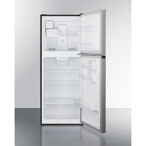 Summit 24" Wide Top Mount Refrigerator-Freezer with Icemaker stainless doors