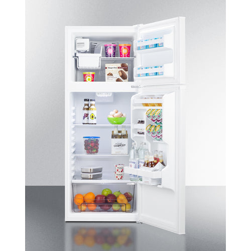 Summit 24" Wide Top Mount Refrigerator-Freezer With Icemaker white doors