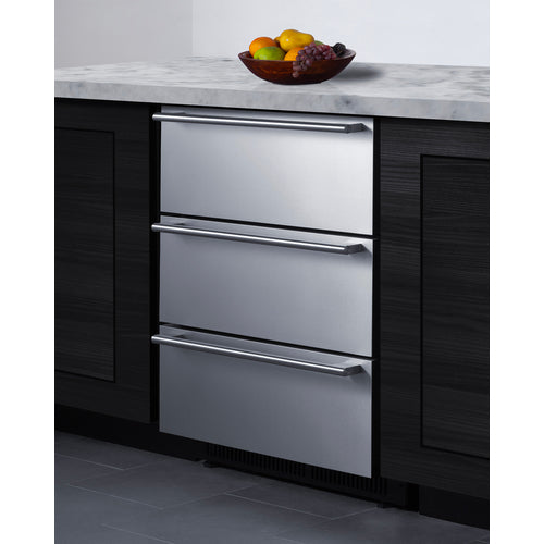 Summit 24" Wide Built-In 3-Drawer All-Refrigerator