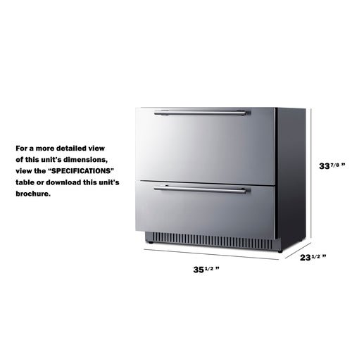 Summit 36" Wide 2-Drawer All-Refrigerator