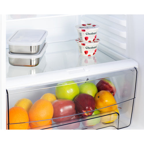 Summit 24" Wide Top Mount Refrigerator-Freezer With Icemaker white doors